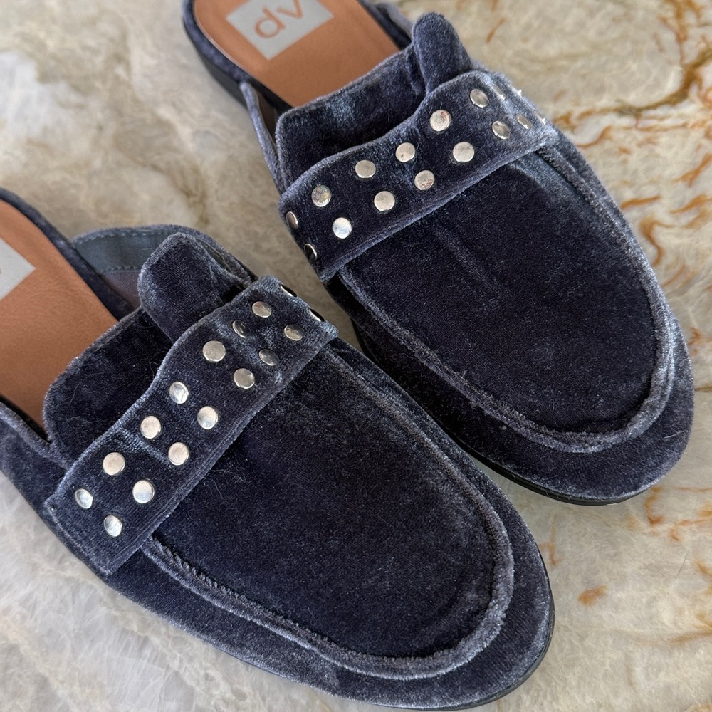 Dolce Vita New blue suede shoes mules with silver 7.5 - Picture 3 of 7
